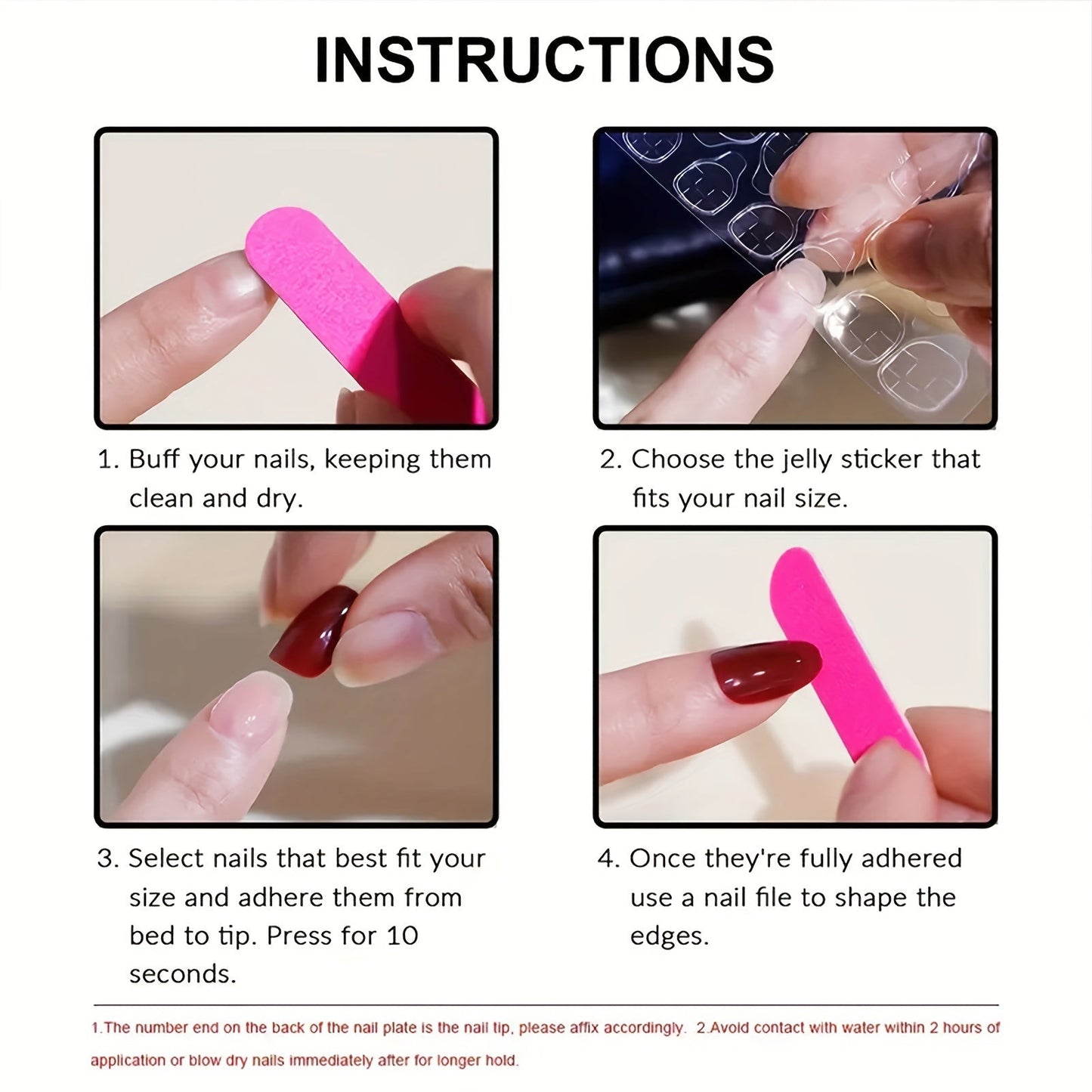 48 pcs Long Press-on Nails Coffin Transparently Fake Nails