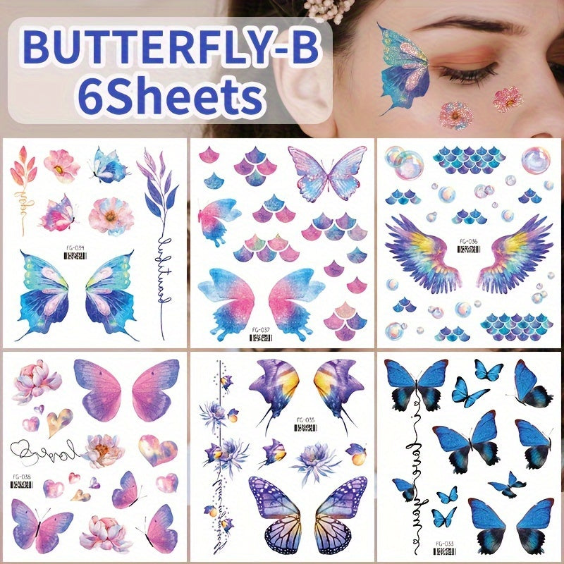 Glitter Face Tattoo Stickers
