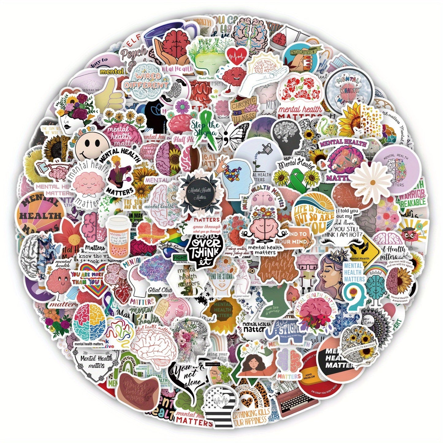 200pcs Mental Health Awareness Stickers