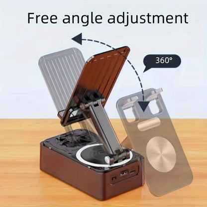 New Phone Stand with Speaker, Multifunctional Rotating Folding Desktop Speaker, Induction Speaker HD Surround Sound