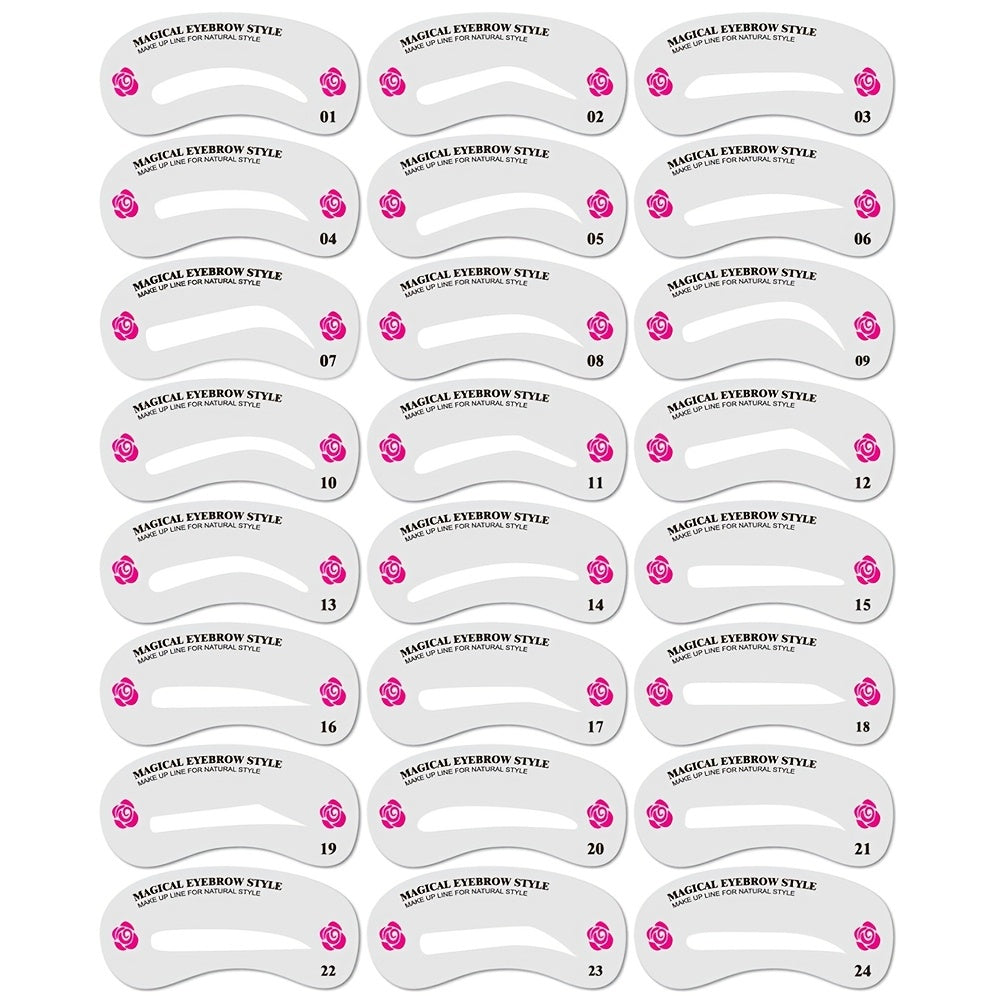 24 Styles Eyebrow Shaping Stencils