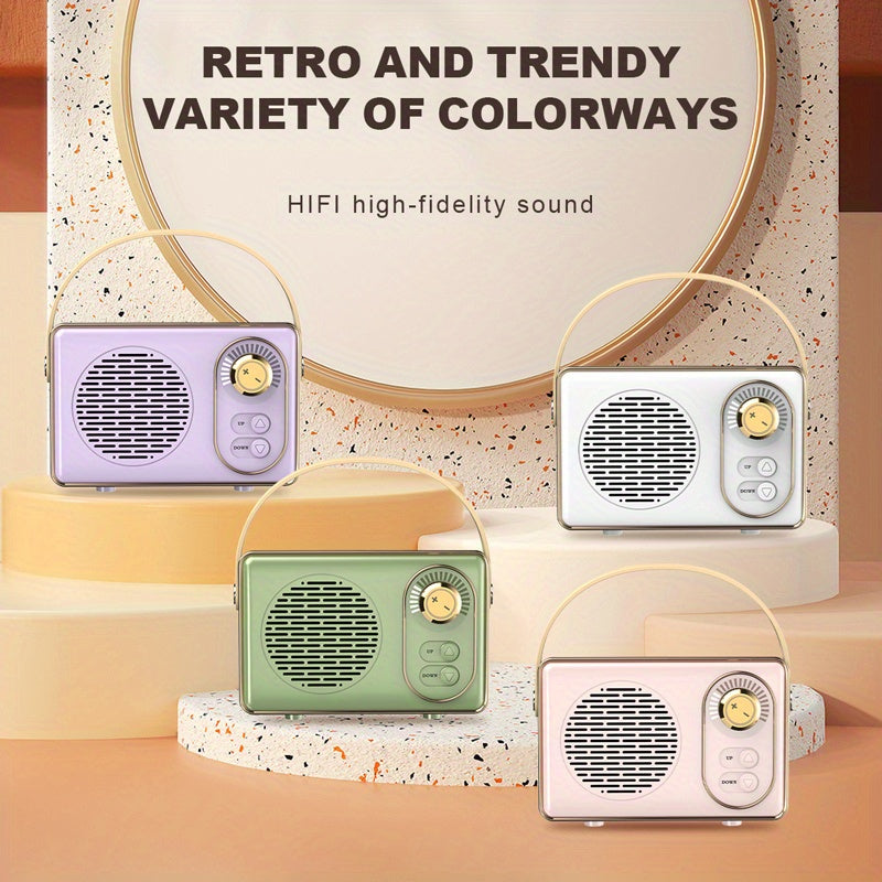 Purple RetroBeat - Portable Wireless Speaker with USB Flash Drive, TF Card, FM Radio