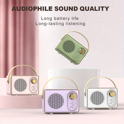 Purple RetroBeat - Portable Wireless Speaker with USB Flash Drive, TF Card, FM Radio