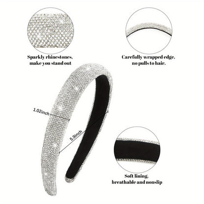 3 Purple Pink Silver Rhinestone Headbands