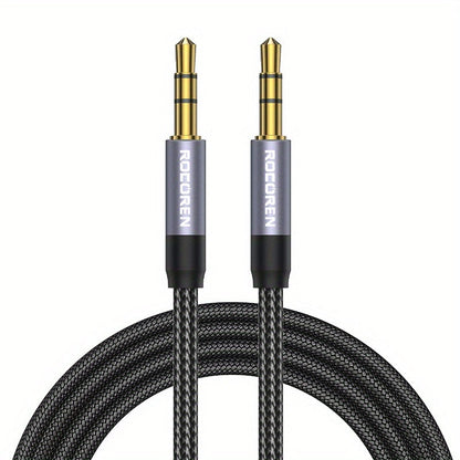 Rocoren Braided 3.5mm Aux Cable - Hi-Fi Stereo Sound, Male to Male Connectivity, Universal Compatibility for Audio Devices