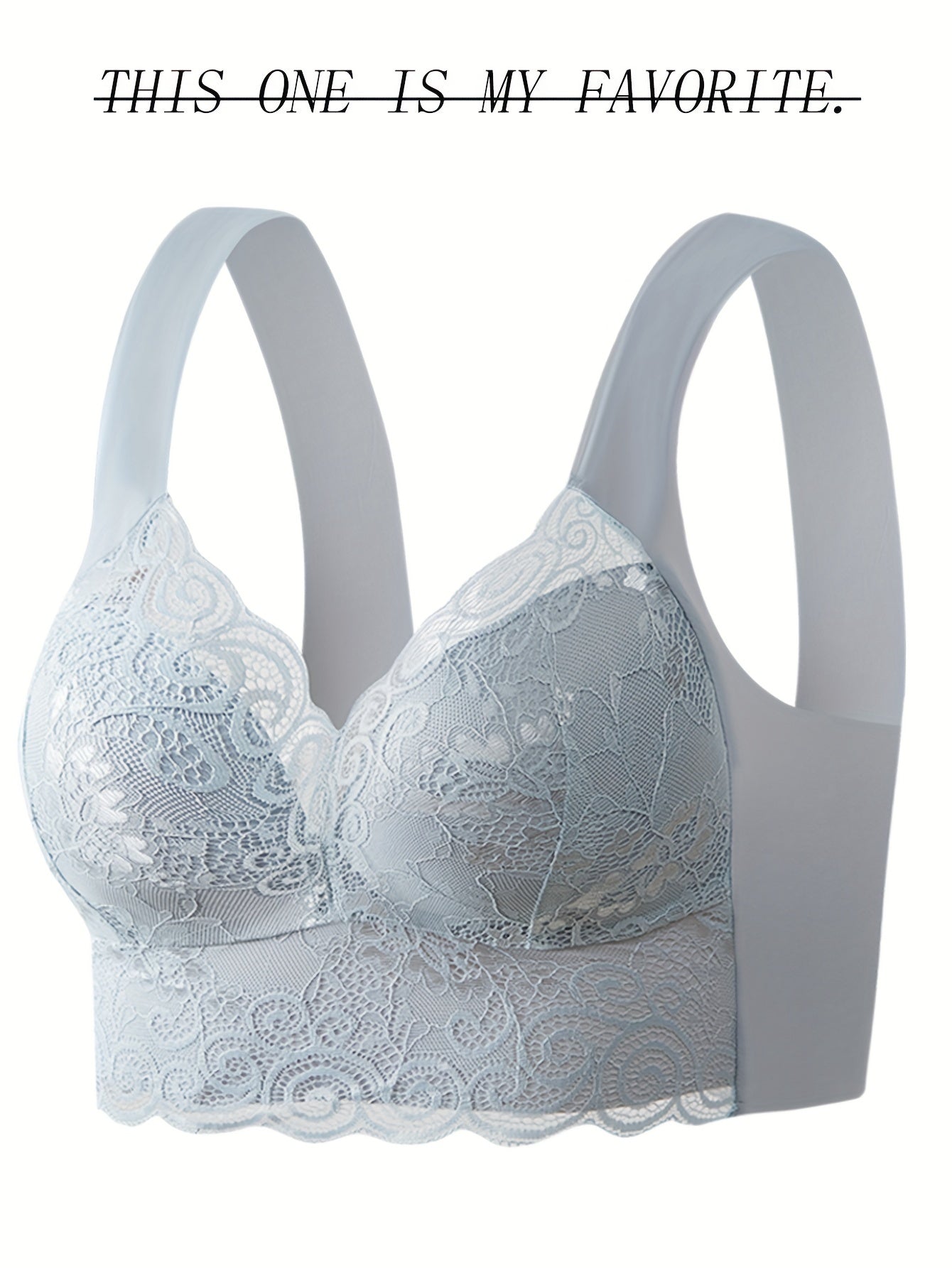 Ultra-Soft Wireless Lace Bra - Seamless Comfort, Feminine Scallop Trim - Perfect Womens Underwear for All-Day Wear