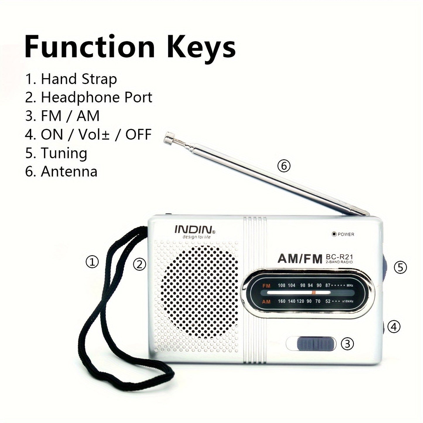 Classic Travel AM/FM Radio with USB, Telescopic Antenna, Stereo Speakers