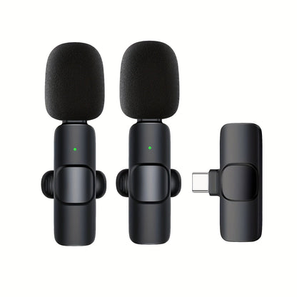 Professional Wireless Omnidirectional Condenser Lavalier Microphone - Computer Microphone for Crisp Interviews, Laptops Compatibility
