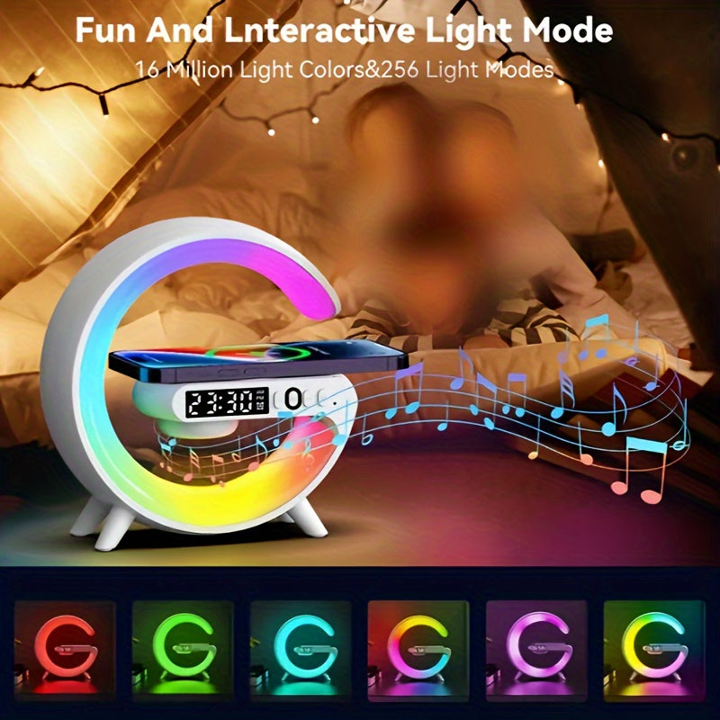 G63 Atmosphere Bedside Lamp - Color-Changing Ambient Lighting, High-Quality Audio Streaming, Convenient Phone Charging,Smartphone Charging Function
