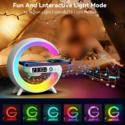 G63 Atmosphere Bedside Lamp - Color-Changing Ambient Lighting, High-Quality Audio Streaming, Convenient Phone Charging,Smartphone Charging Function