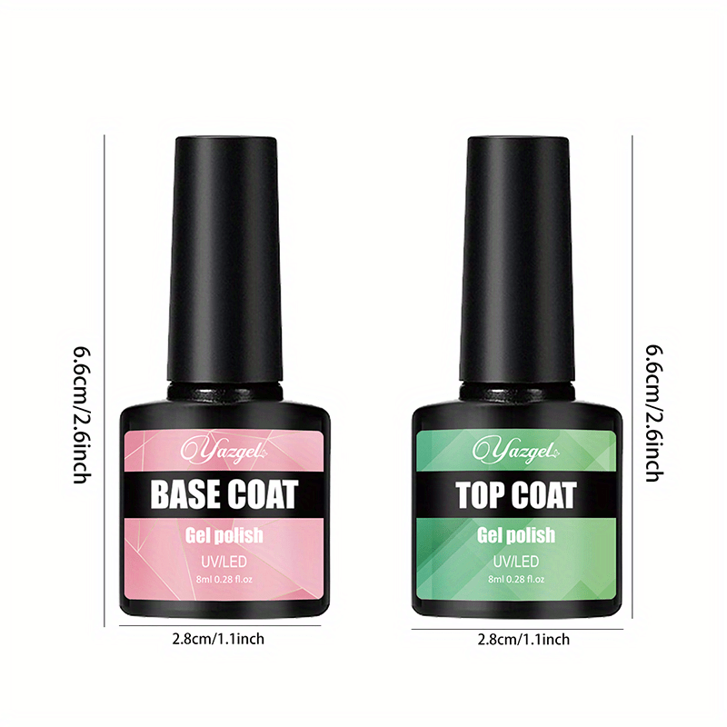 Top and Base Coat Gel Nail Polish Kit