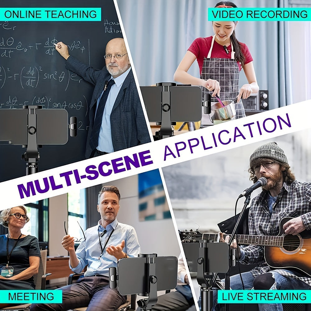 Professional Wireless Microphone, Smartphone, Laptop, Wireless Omnidirectional Condenser Recording Microphone