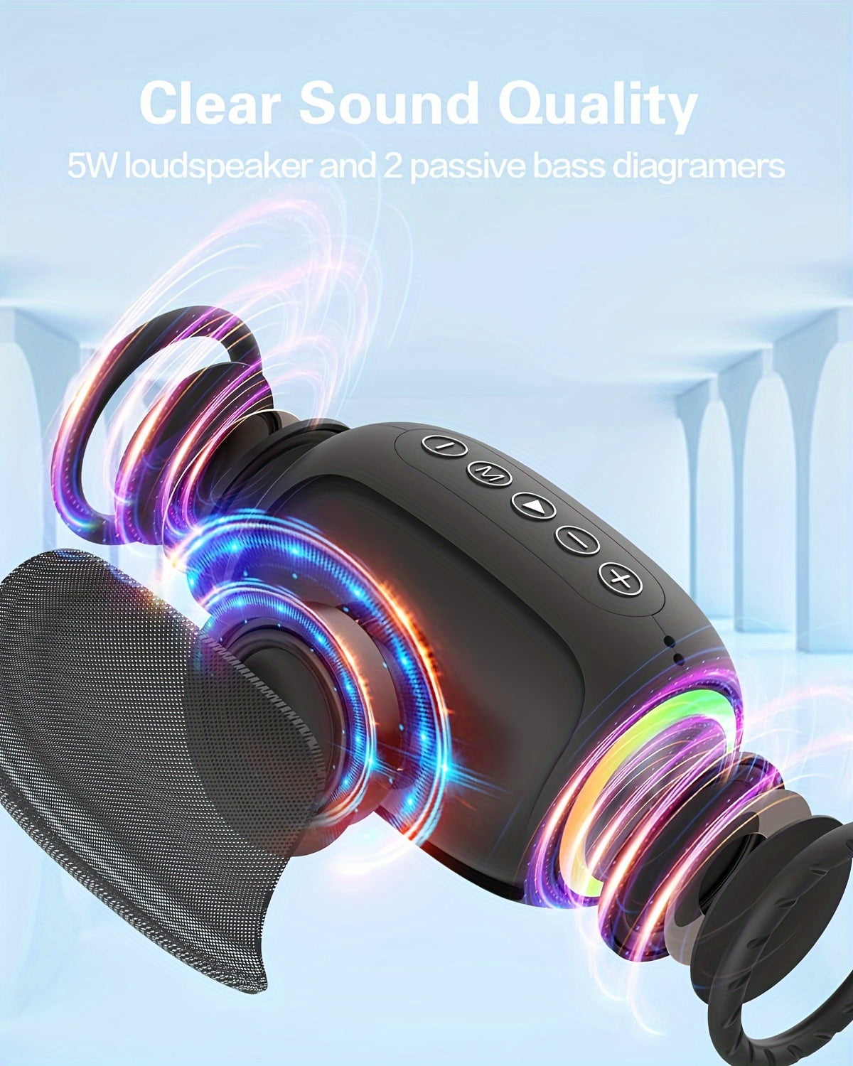 FEOUBEAK Ultimate Sound Experience: 15W Wireless Speaker Speaker, Portable Stereo, Home Subwoofer, Large Volume Outdoor Desktop Computer Mini Speaker