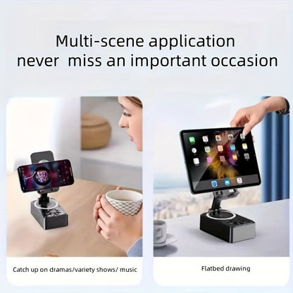 New Phone Stand with Speaker, Multifunctional Rotating Folding Desktop Speaker, Induction Speaker HD Surround Sound
