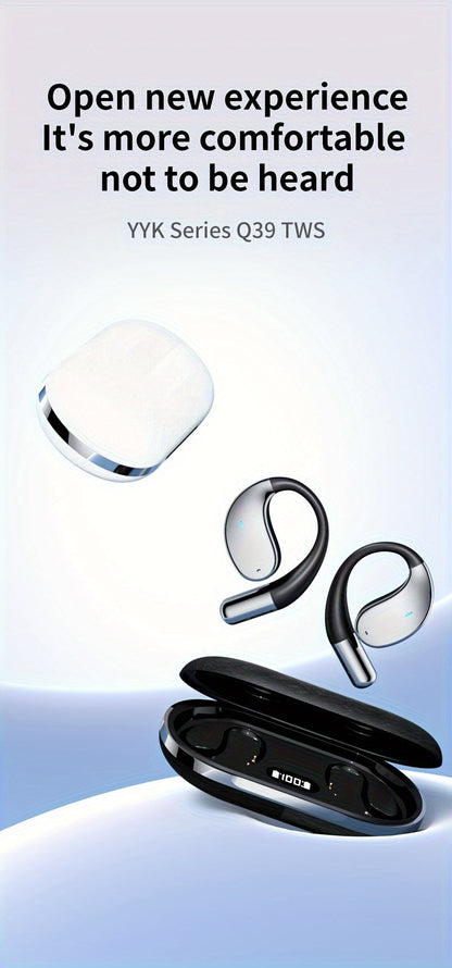 Open Earphones With Built-in Microphones & LED Digital Display Charging Case