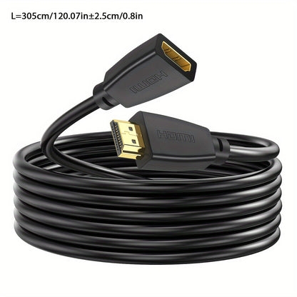 I-Zclive 4K HDTV Extension Cable - High Speed, Gold-Plated Male to Female Connector for Monitors