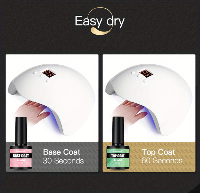 Top and Base Coat Gel Nail Polish Kit