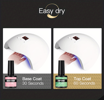 Top and Base Coat Gel Nail Polish Kit