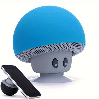 1pc Cartoon Mushroom Portable Wireless Speaker - Portable Bluetooth Speakers with Phone Holder, Suction Cup Design, Mini and Delicate
