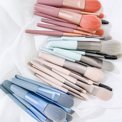 Portable Mini Makeup Brush Set with Storage Bag 8pcs