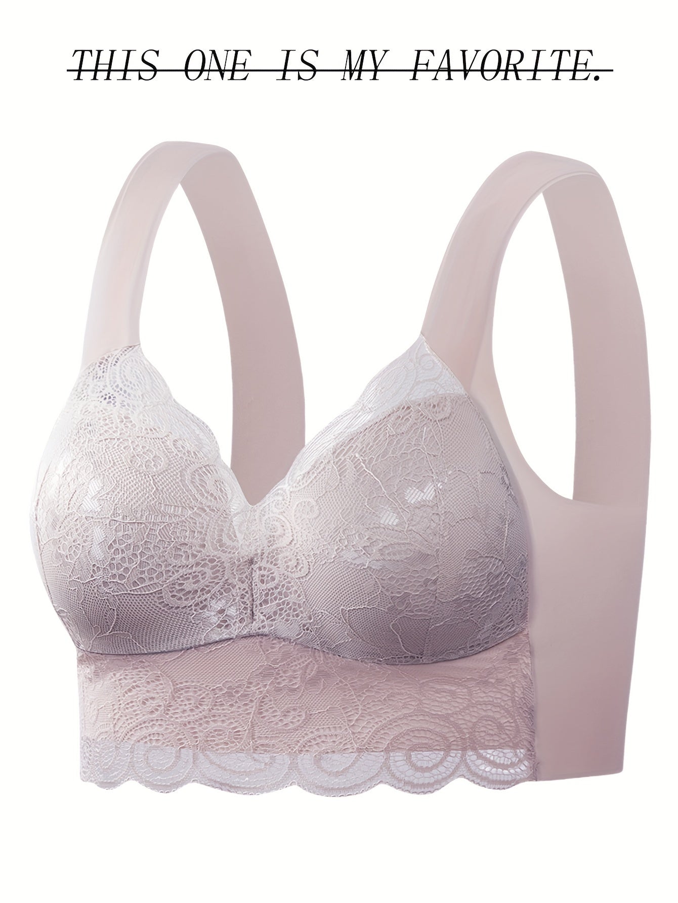 Ultra-Soft Wireless Lace Bra - Seamless Comfort, Feminine Scallop Trim - Perfect Womens Underwear for All-Day Wear