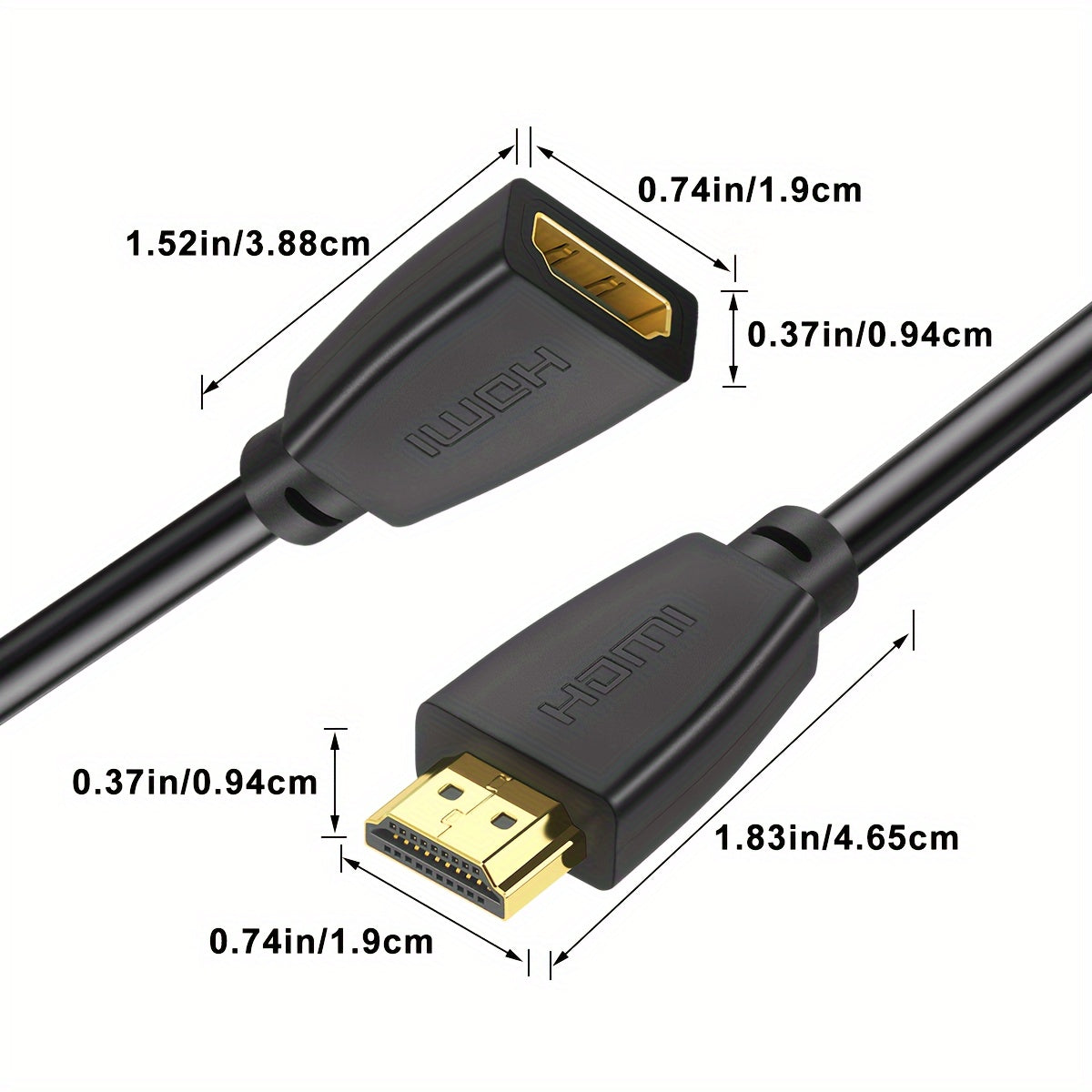 I-Zclive 4K HDTV Extension Cable - High Speed, Gold-Plated Male to Female Connector for Monitors