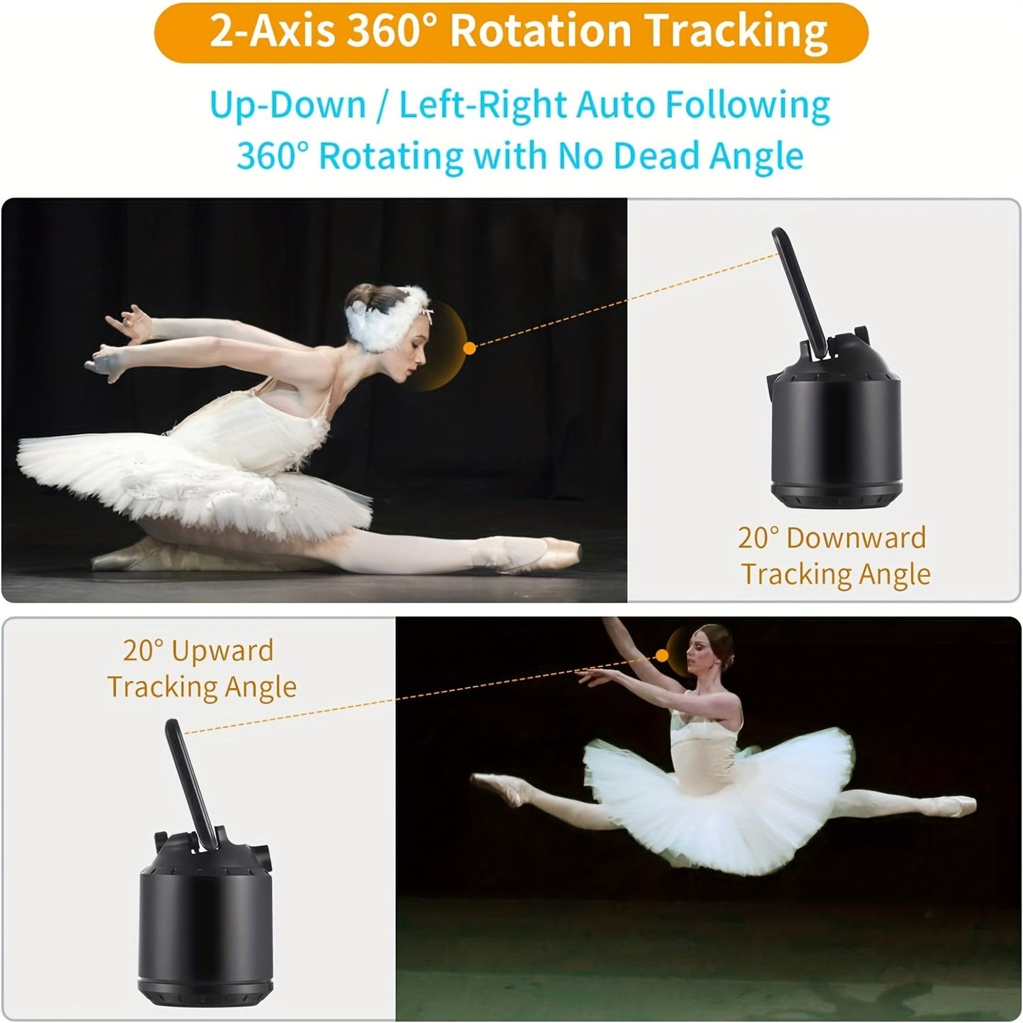 Auto Face Tracking Tripod 360° Rotation  Phone Holder