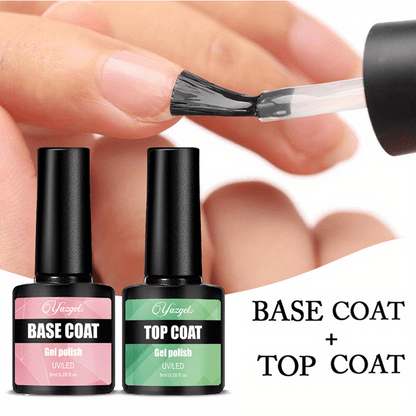 Top and Base Coat Gel Nail Polish Kit