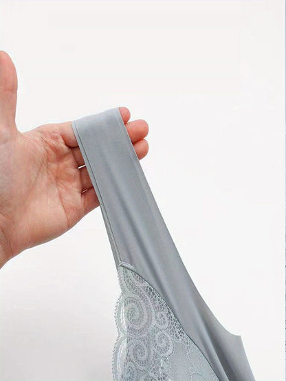 Ultra-Soft Wireless Lace Bra - Seamless Comfort, Feminine Scallop Trim - Perfect Womens Underwear for All-Day Wear