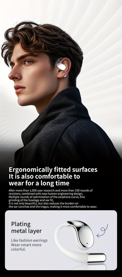 Open Earphones With Built-in Microphones & LED Digital Display Charging Case