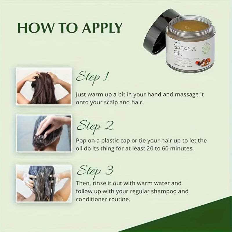 Dr. Sebi Raw Batana Oil From Honduras, Unrefined, Organic And Natural Ingredients - 4.2 OZ