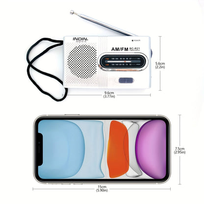 Classic Travel AM/FM Radio with USB, Telescopic Antenna, Stereo Speakers