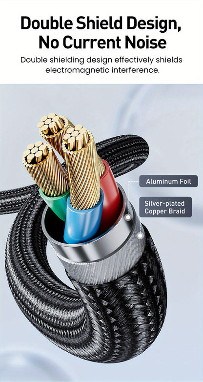 Rocoren Braided 3.5mm Aux Cable - Hi-Fi Stereo Sound, Male to Male Connectivity, Universal Compatibility for Audio Devices