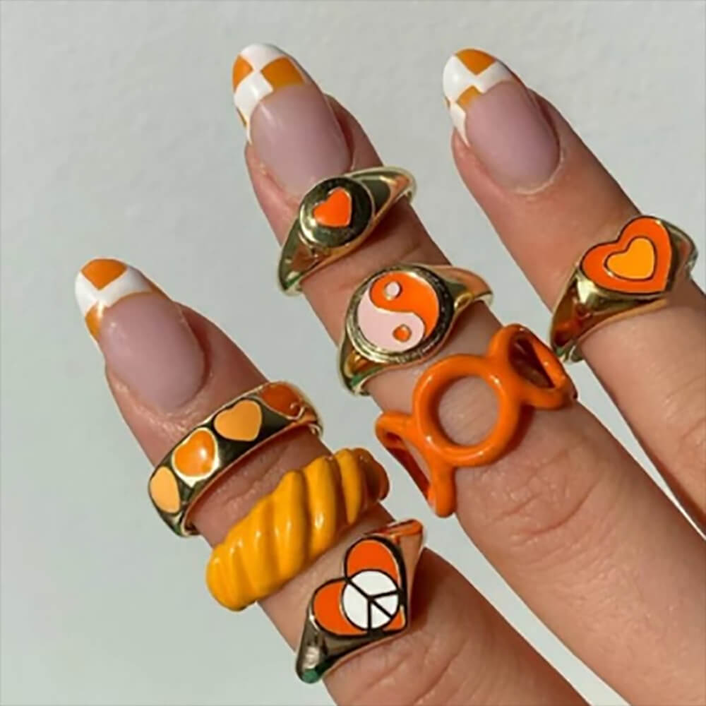 Funky Orange Ring Set