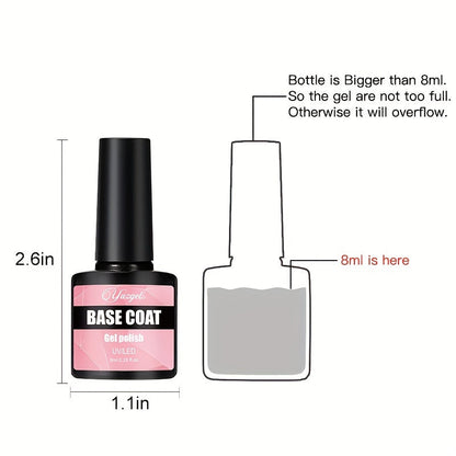 Top and Base Coat Gel Nail Polish Kit