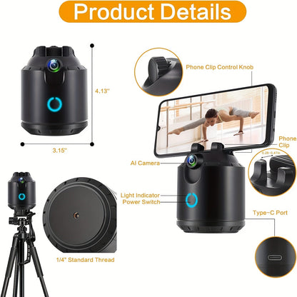 Auto Face Tracking Tripod 360° Rotation  Phone Holder