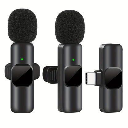 Professional Wireless Microphone, Smartphone, Laptop, Wireless Omnidirectional Condenser Recording Microphone