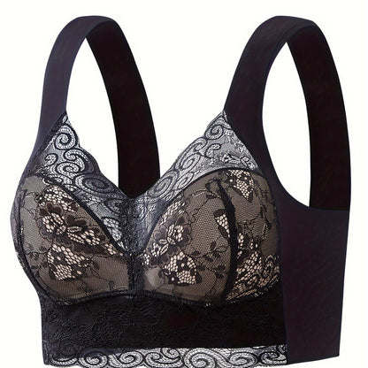 Ultra-Soft Wireless Lace Bra - Seamless Comfort, Feminine Scallop Trim - Perfect Womens Underwear for All-Day Wear