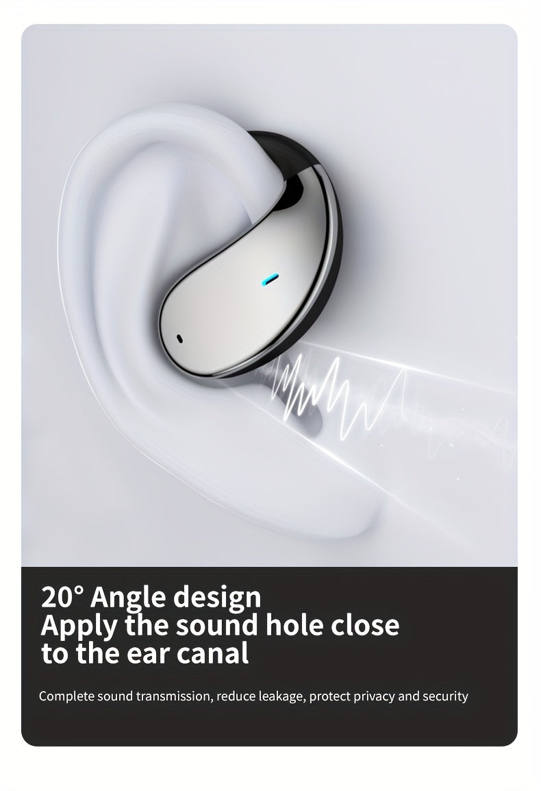 Open Earphones With Built-in Microphones & LED Digital Display Charging Case