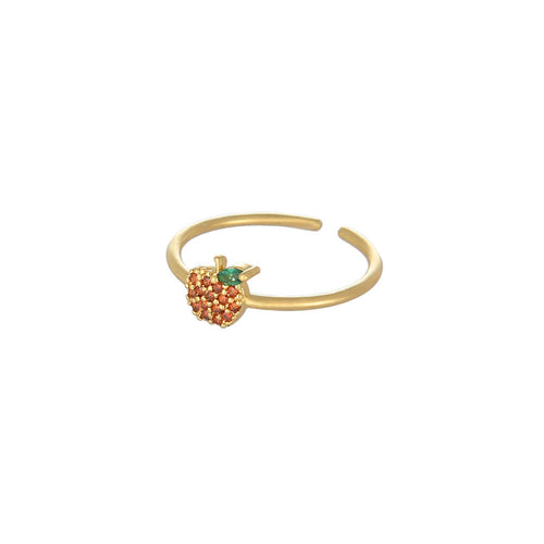 Jeweled Red Apple Ring