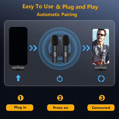 Professional Wireless Microphone, Smartphone, Laptop, Wireless Omnidirectional Condenser Recording Microphone