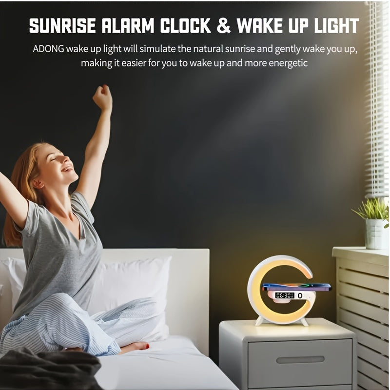 G63 Atmosphere Bedside Lamp - Color-Changing Ambient Lighting, High-Quality Audio Streaming, Convenient Phone Charging,Smartphone Charging Function