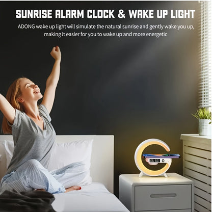G63 Atmosphere Bedside Lamp - Color-Changing Ambient Lighting, High-Quality Audio Streaming, Convenient Phone Charging,Smartphone Charging Function