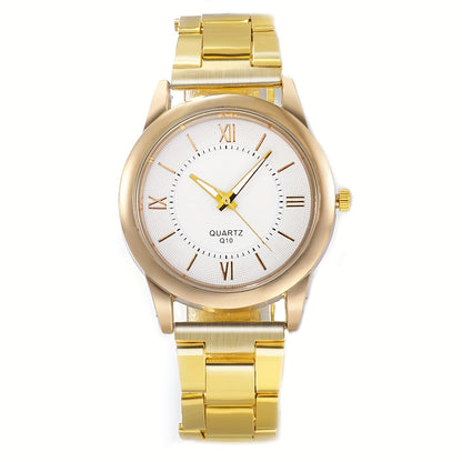 Luxury Golden Quartz Watch, Rome Fashion Wrist Watch 5pcs/set