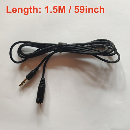 3.5mm Braided Headphone Extension Cord - 1.5M/3M/5M Long, 0.138'' Microphone Connecting Cable, 1/8 inch Stereo Audio Extension, 3.5 Male to Female Adapter for Clear Sound